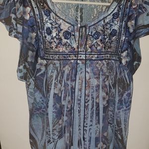 One World  Ladies Multi Color Blouse Size.Med